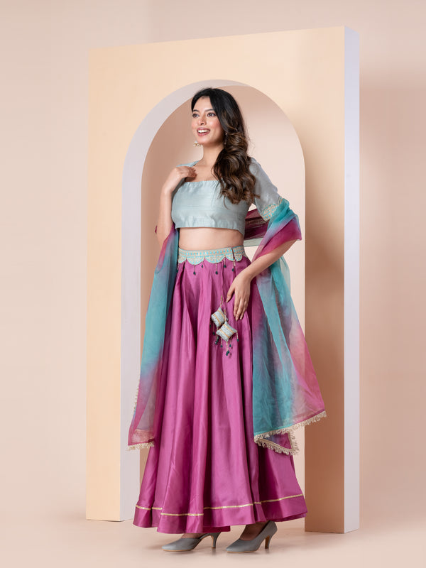 PURPLE AND BLUE LEHENGA