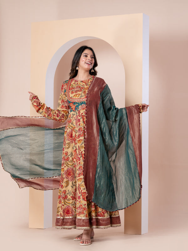 HAND BLOCK PRINT ANARKALI