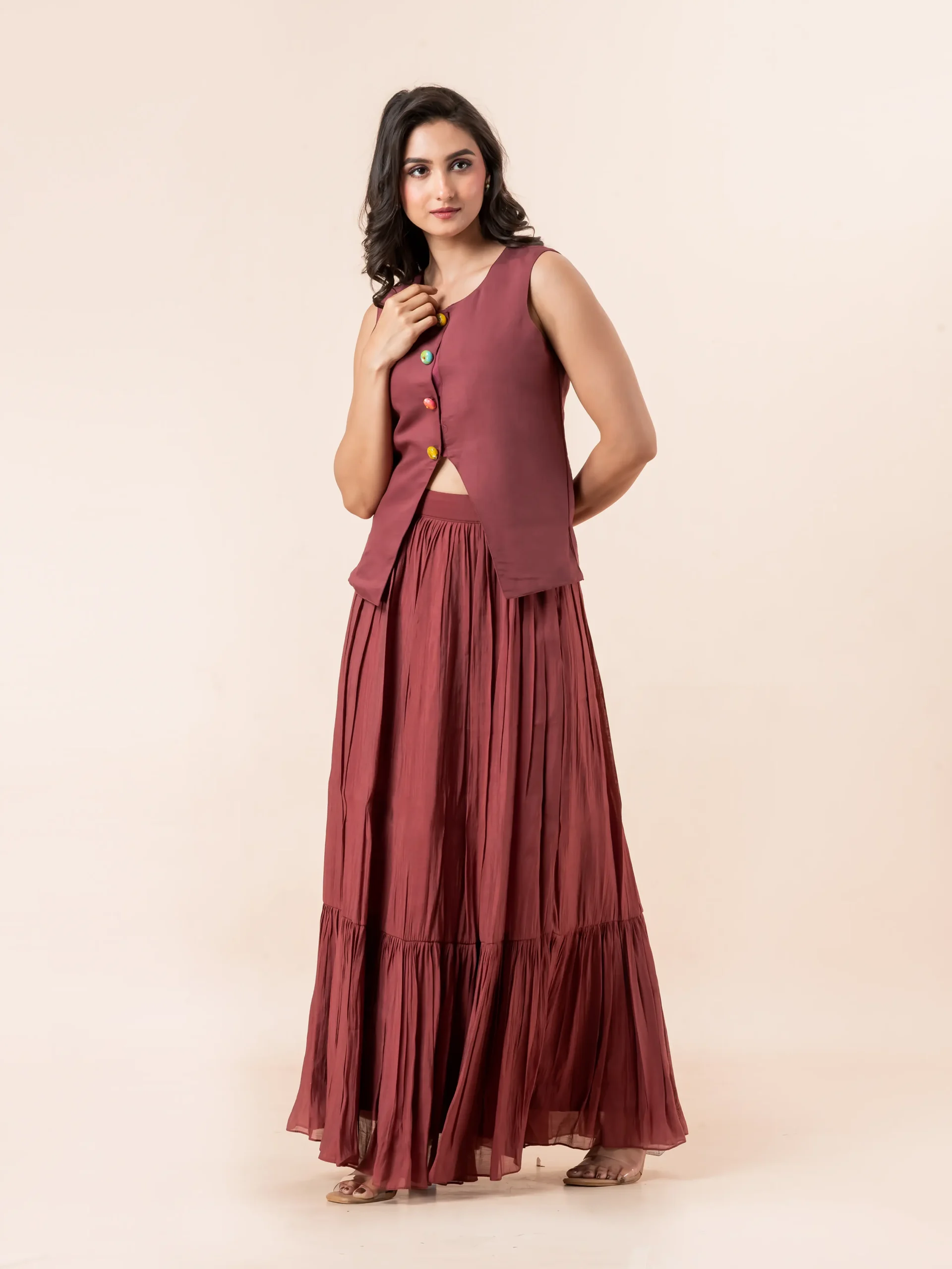 Brown Skirt Set
