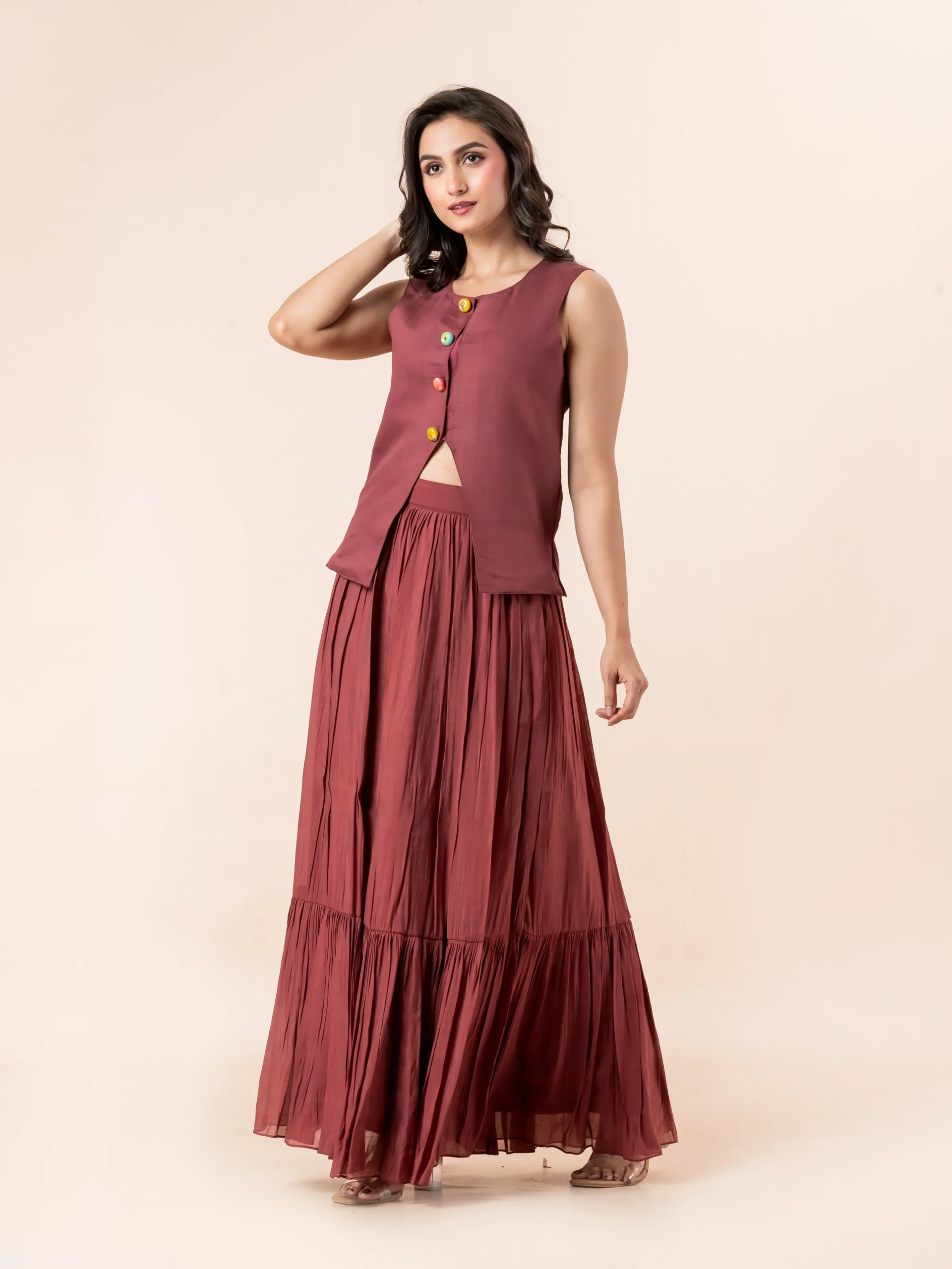 Brown Skirt Set
