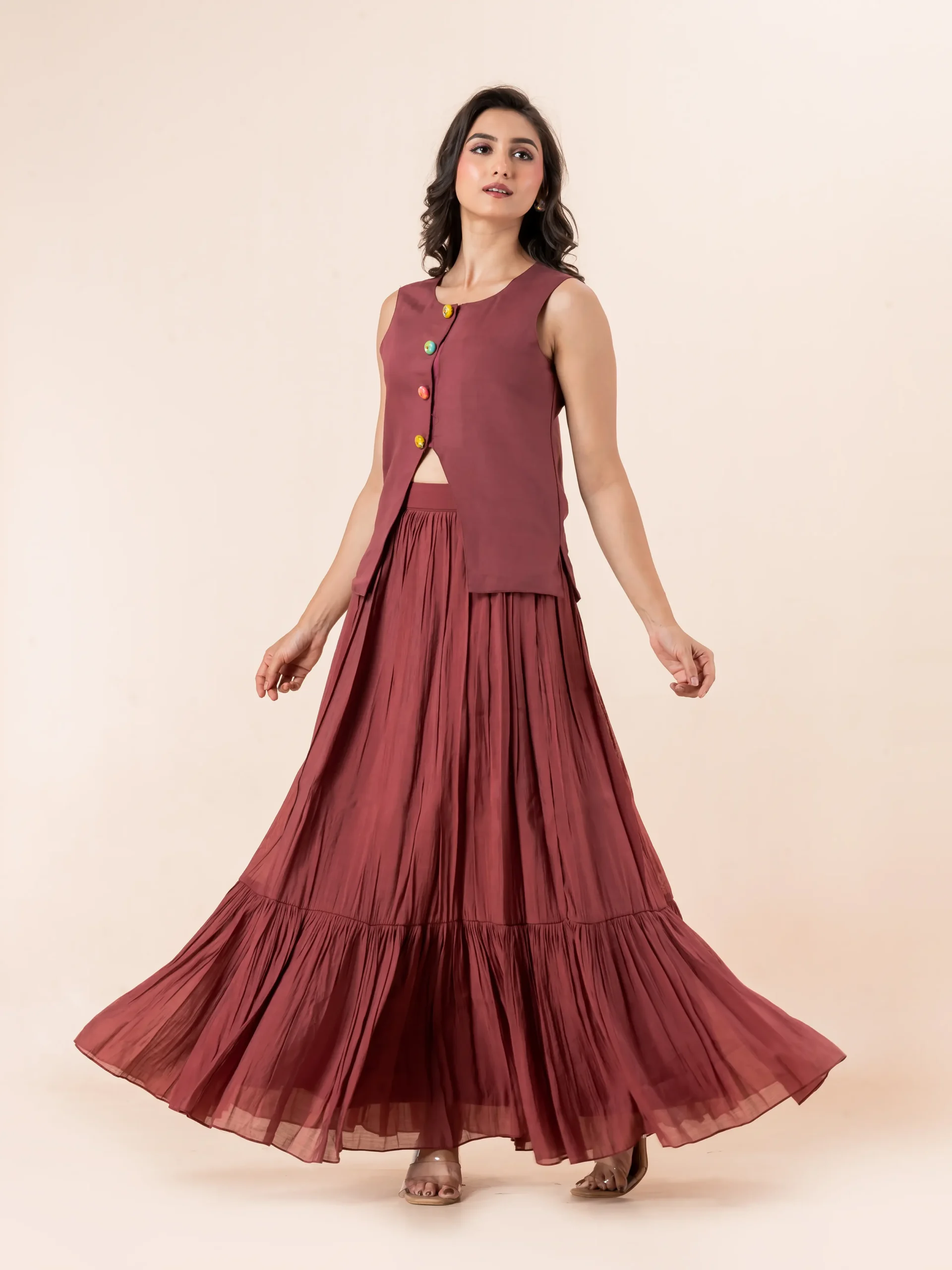 Brown Skirt Set