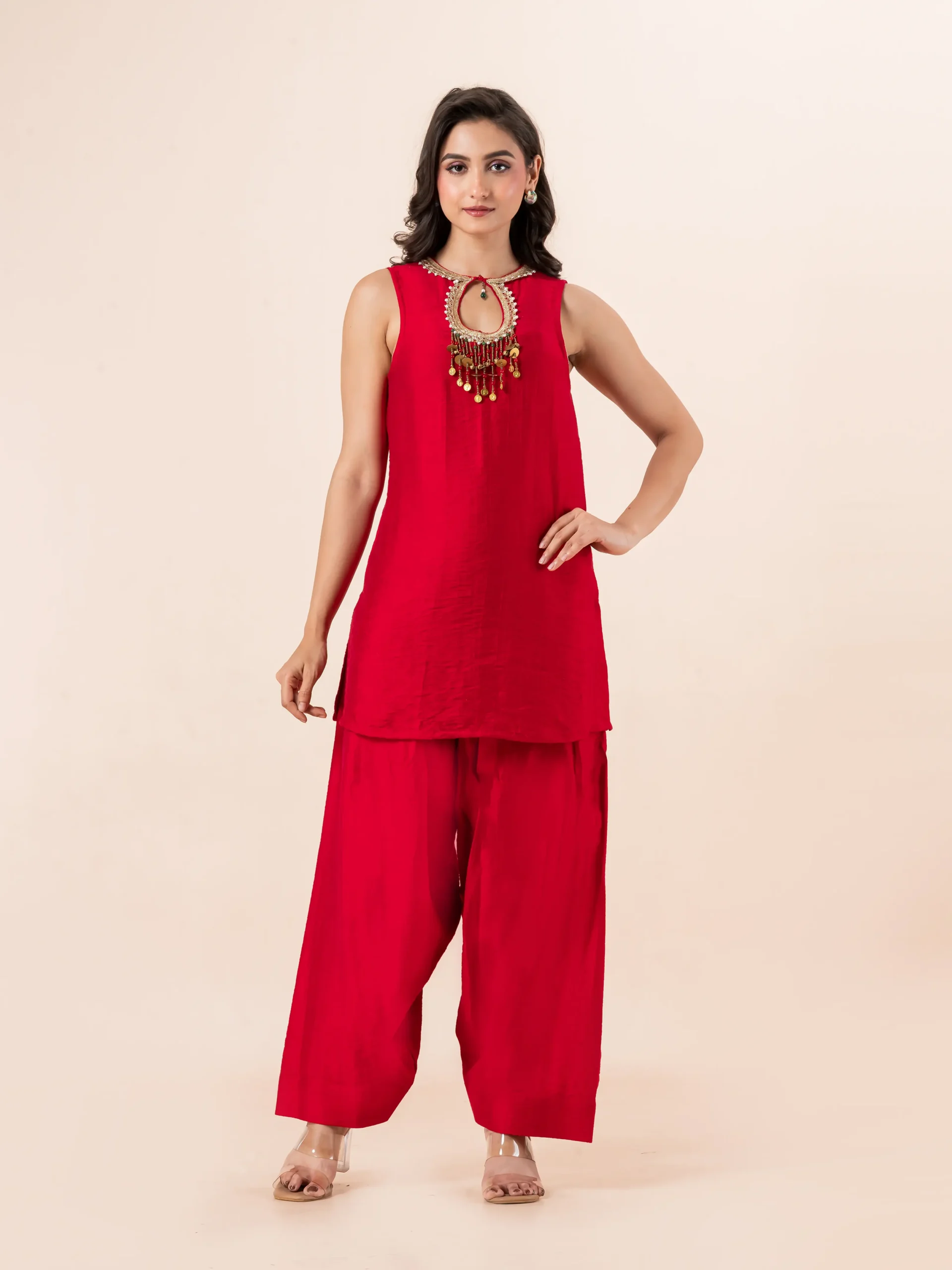 Red Farshi Coord Set