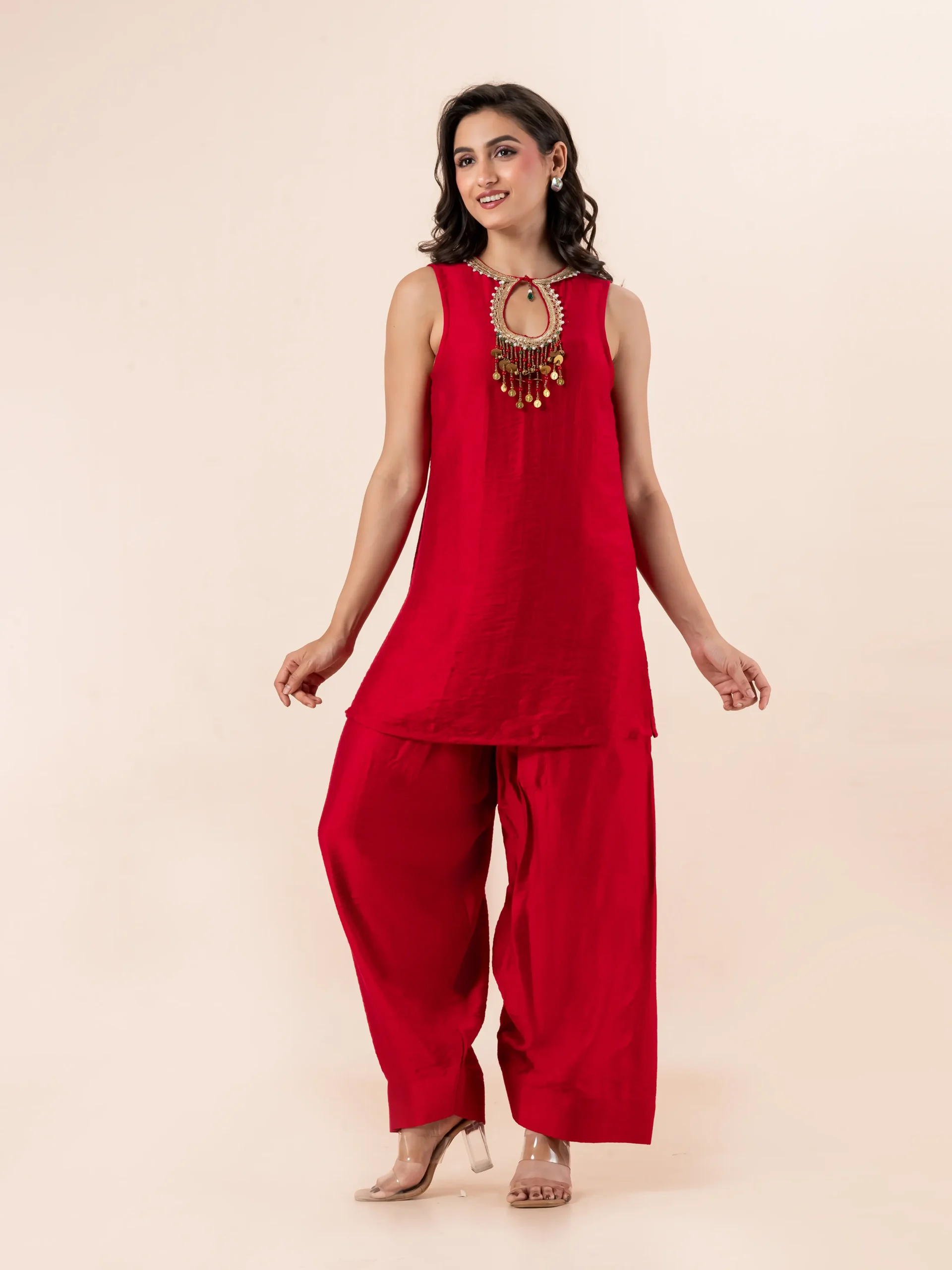 Red Farshi Coord Set