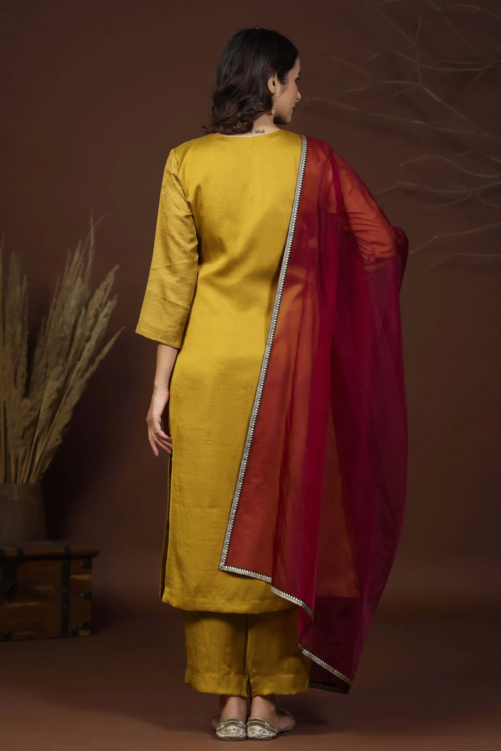 Golden Handwork Kurta Set