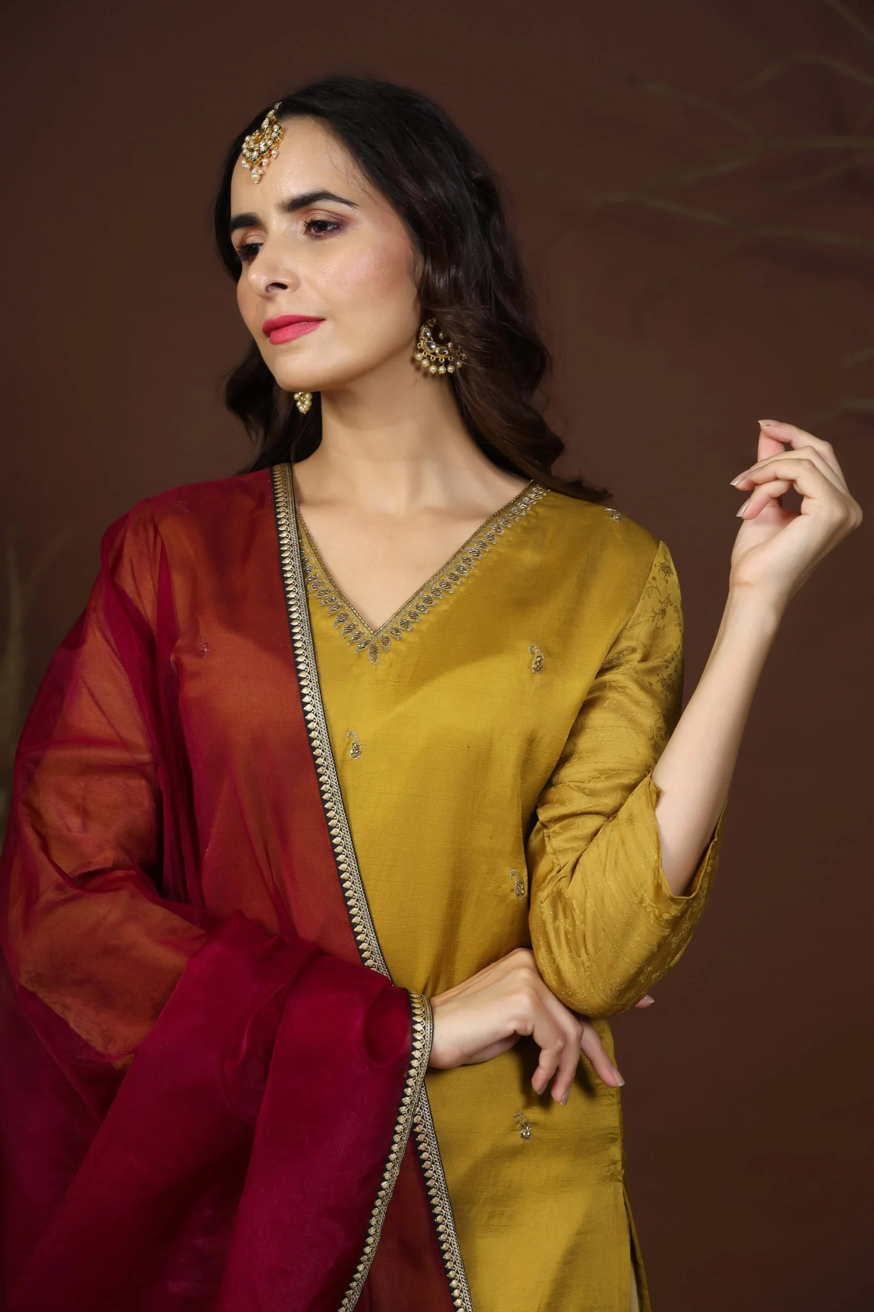 Golden Handwork Kurta Set