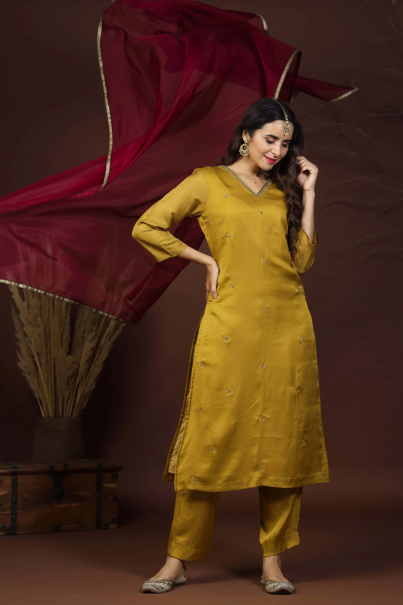 Golden Handwork Kurta Set