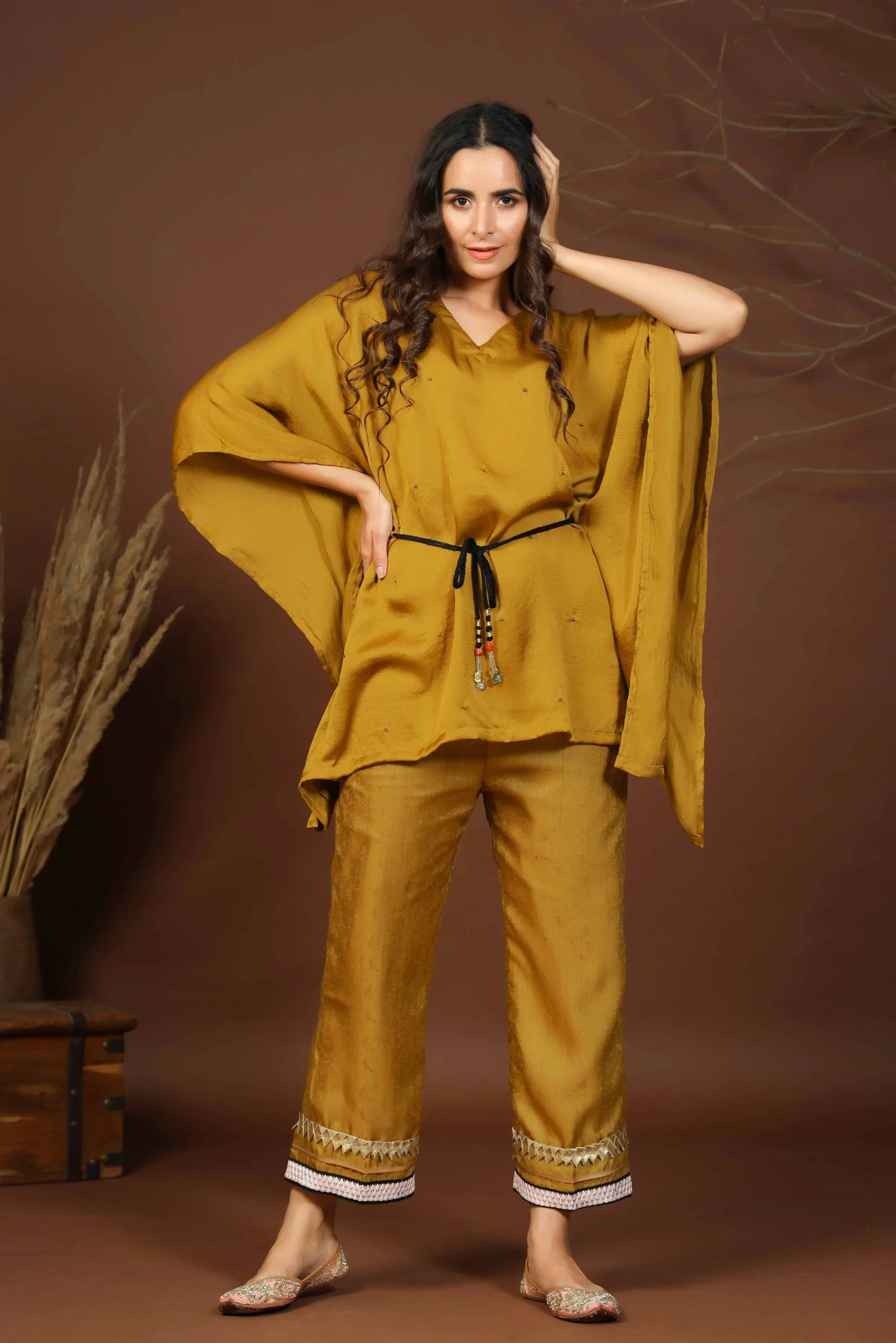 Golden Kaftan With Pants