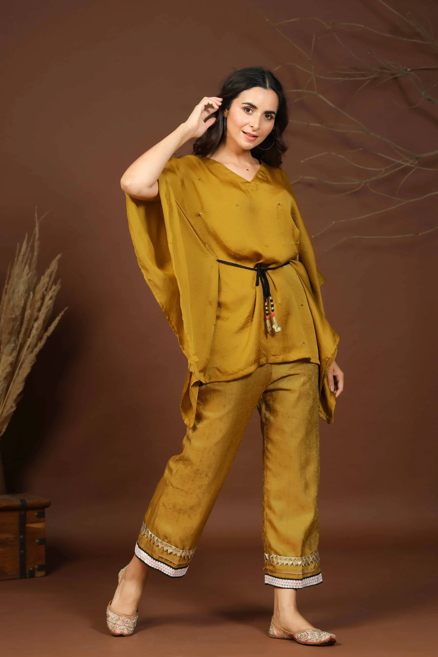 Golden Kaftan With Pants