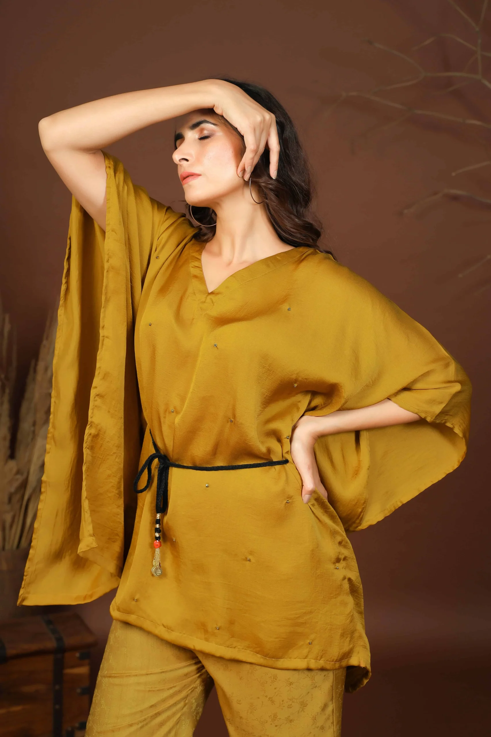Golden Kaftan With Pants