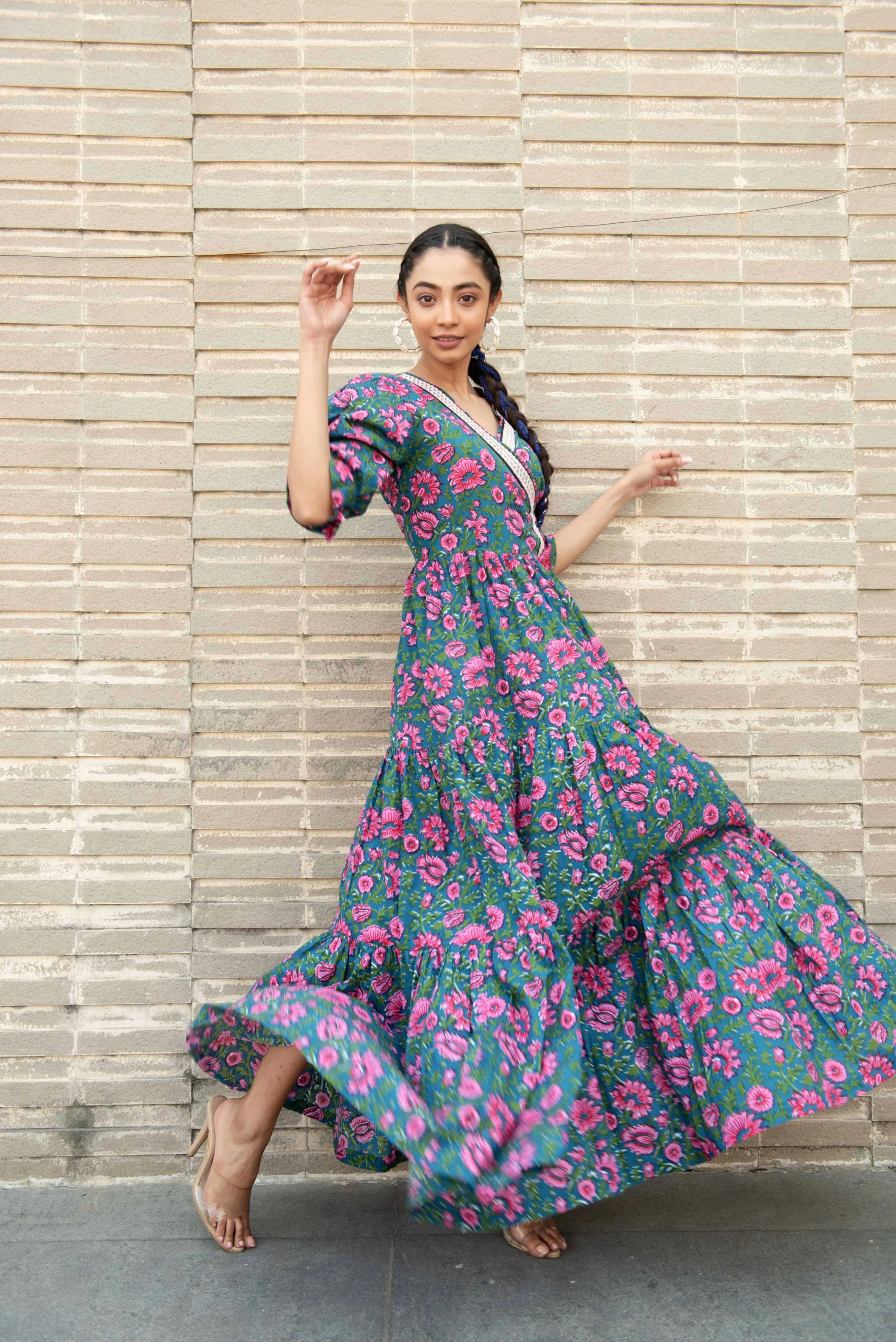 Blue Floral Maxi Dress