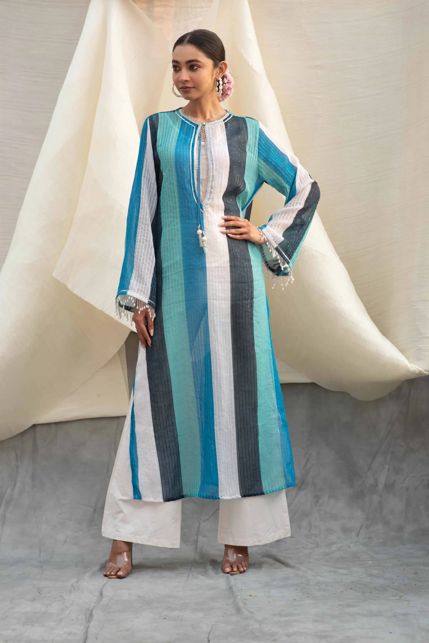 Blue Kaftan Top