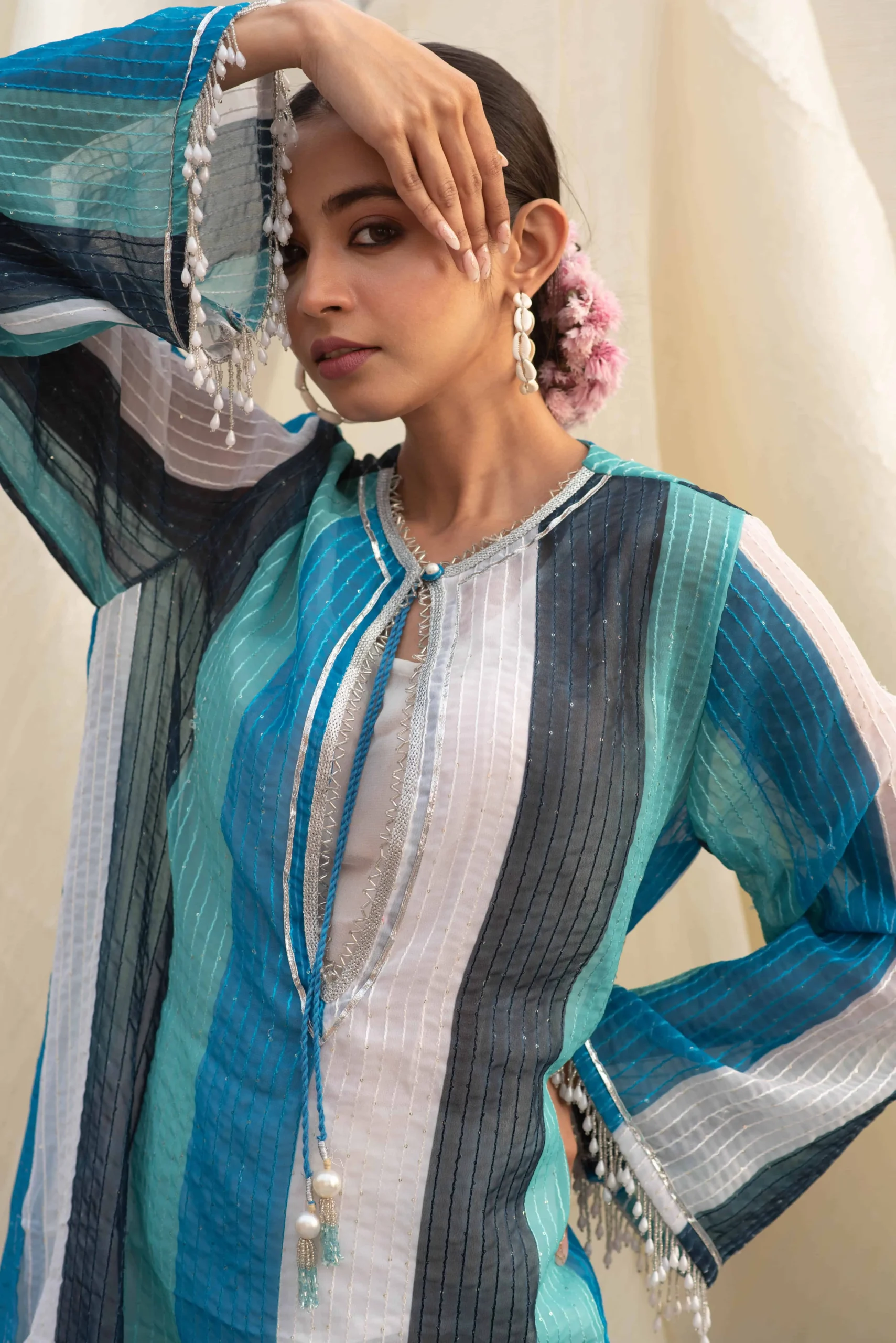 Blue Kaftan Top
