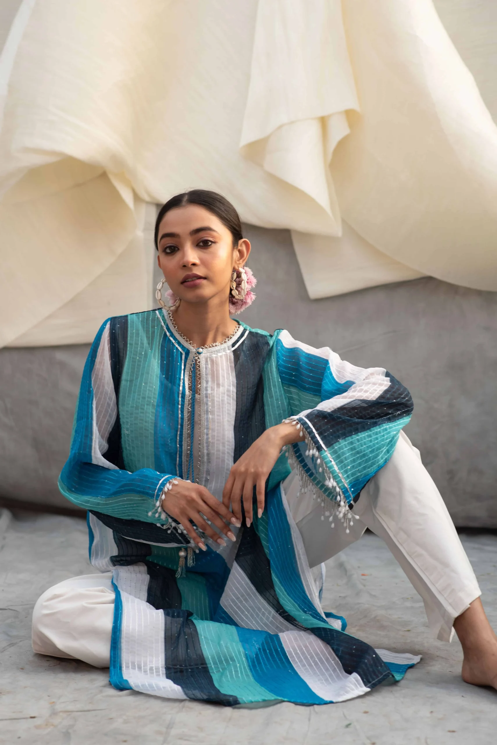 Blue Kaftan Top
