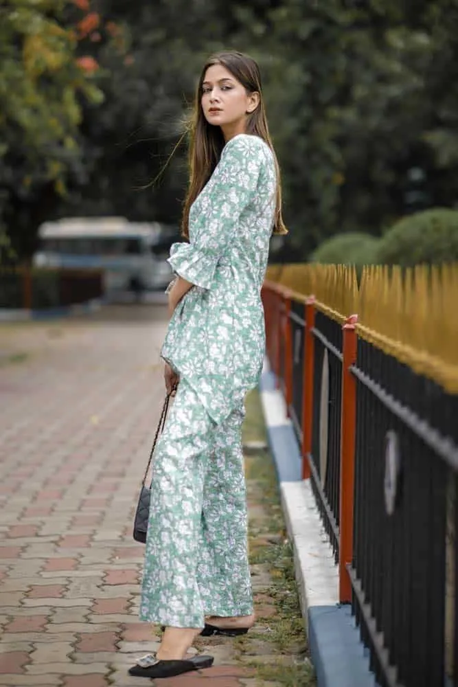 Green Floral Coord Set