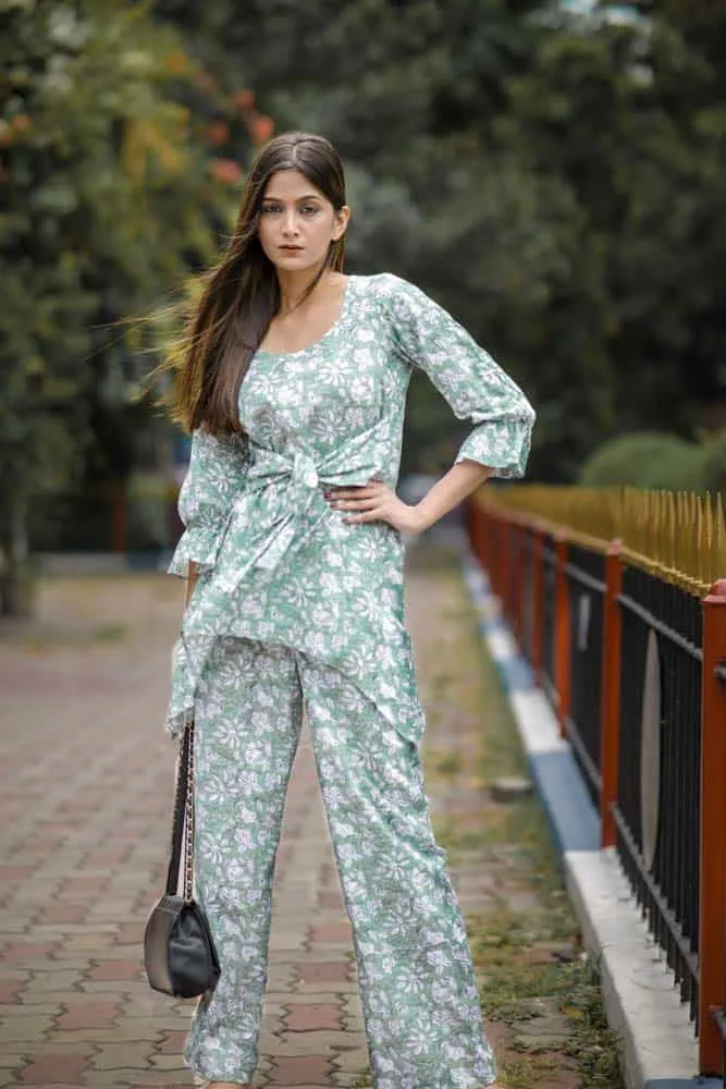 Green Floral Coord Set