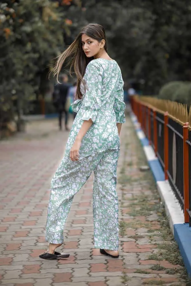 Green Floral Coord Set