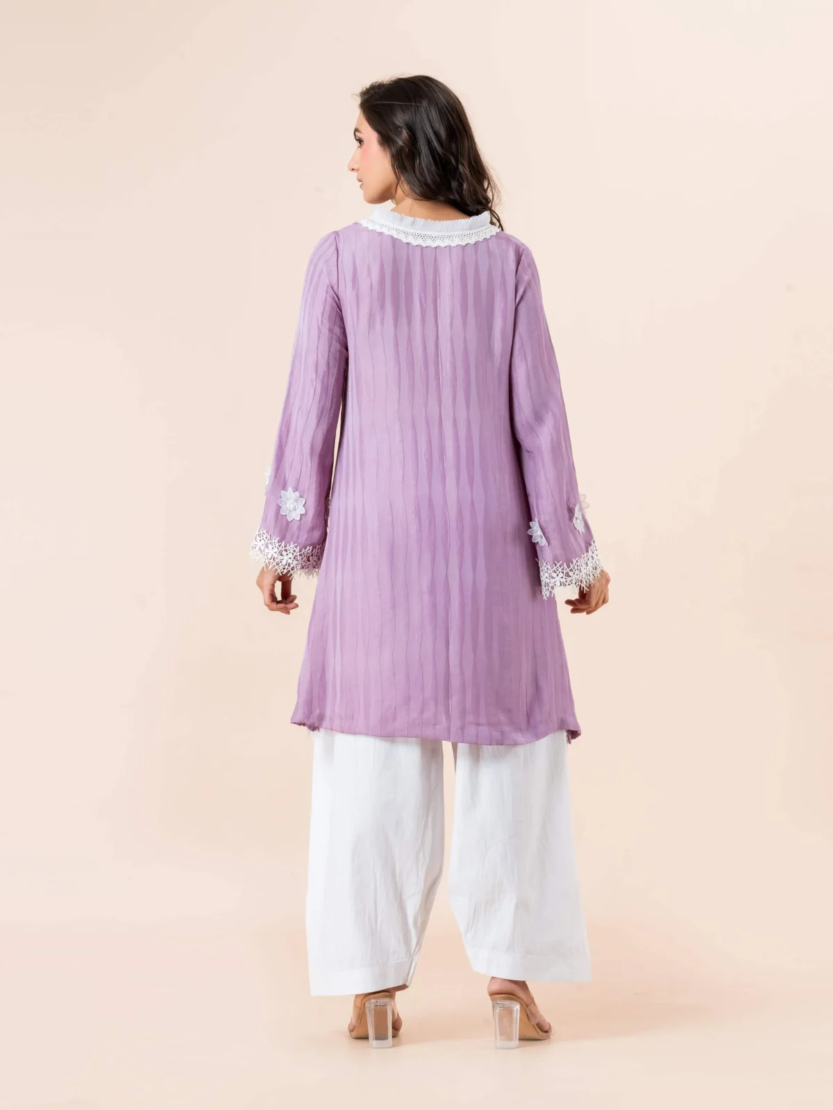 Lilac Lace Detail Kurti