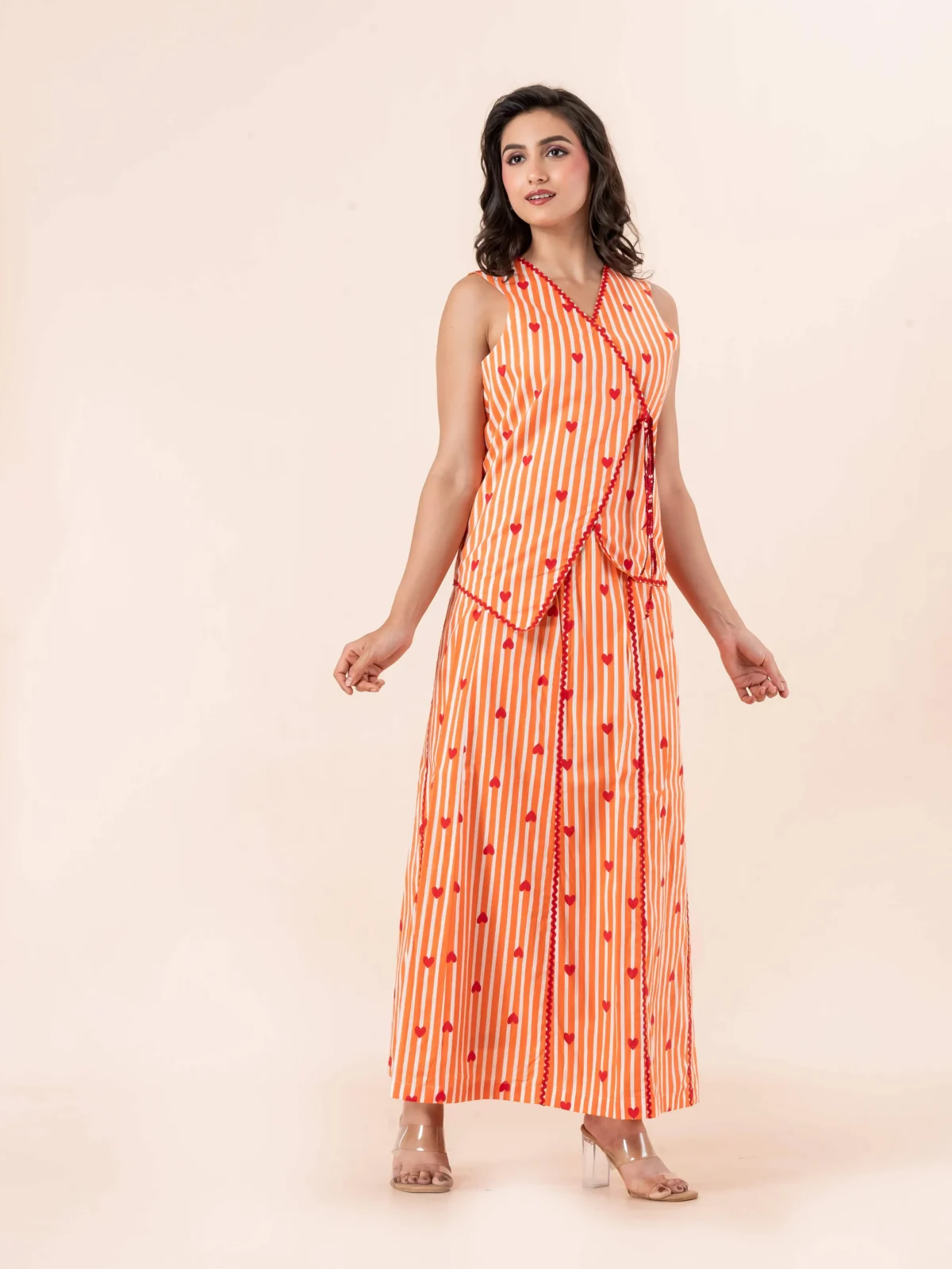Orange Skirt Set