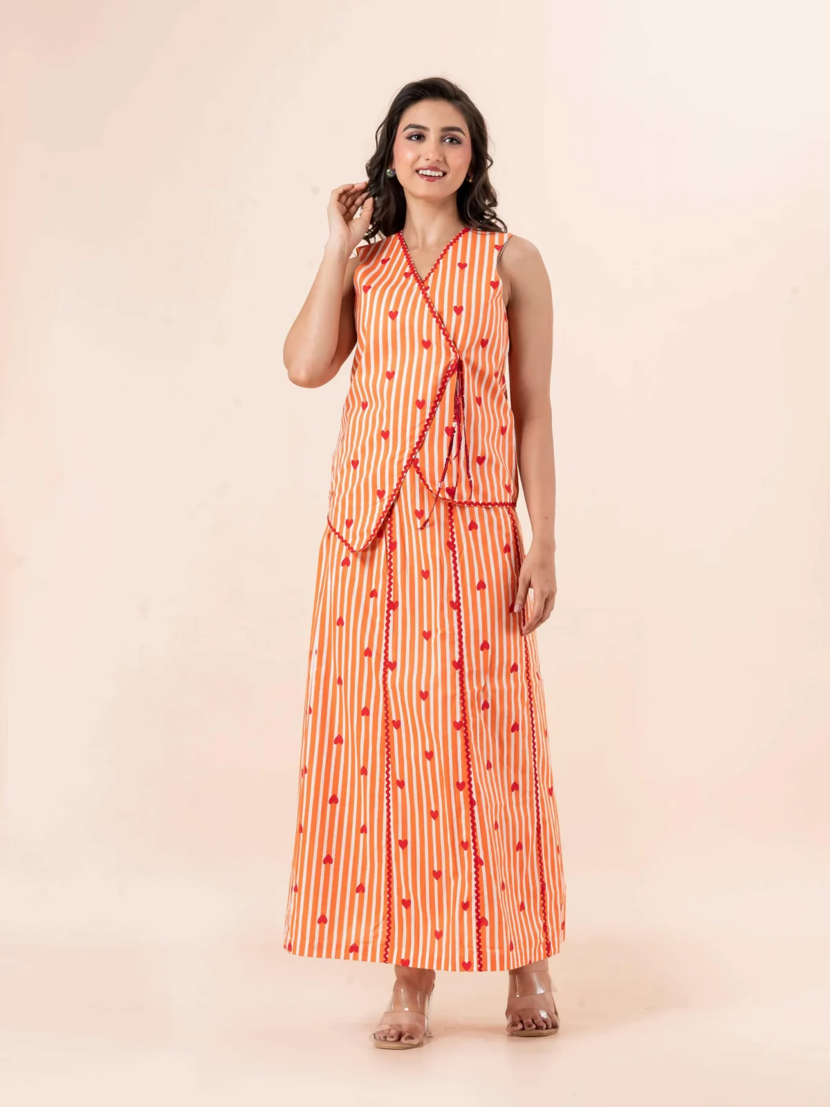 Orange Skirt Set