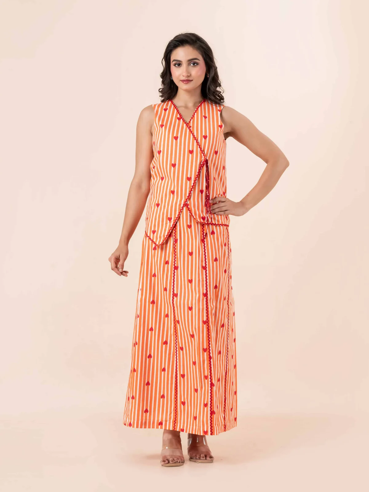 Orange Skirt Set