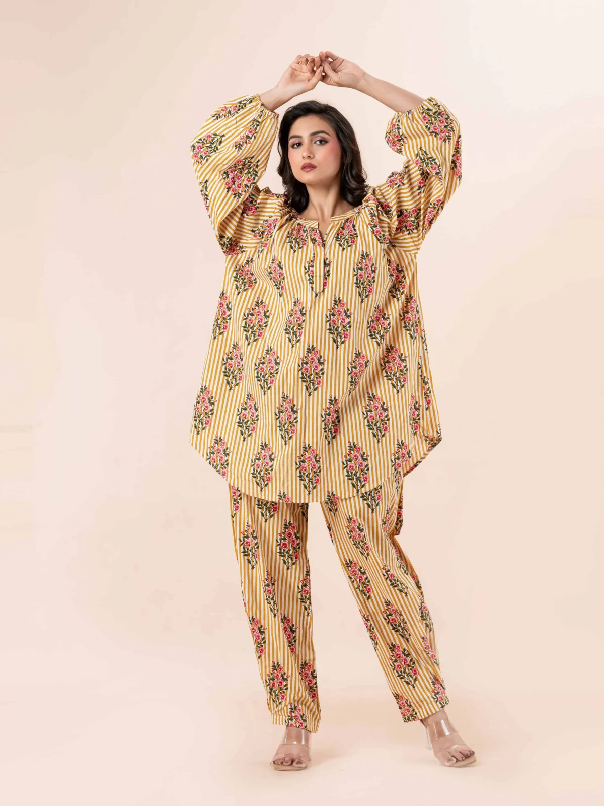Yellow Loose Fitted Kurta Set