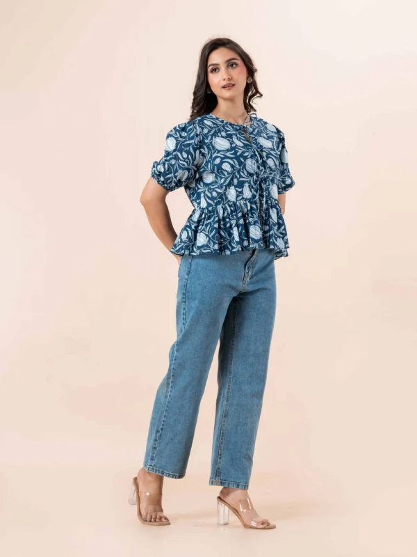 Blue Floral Top