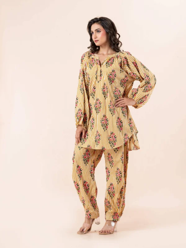 Yellow Loose Fitted Kurta Set
